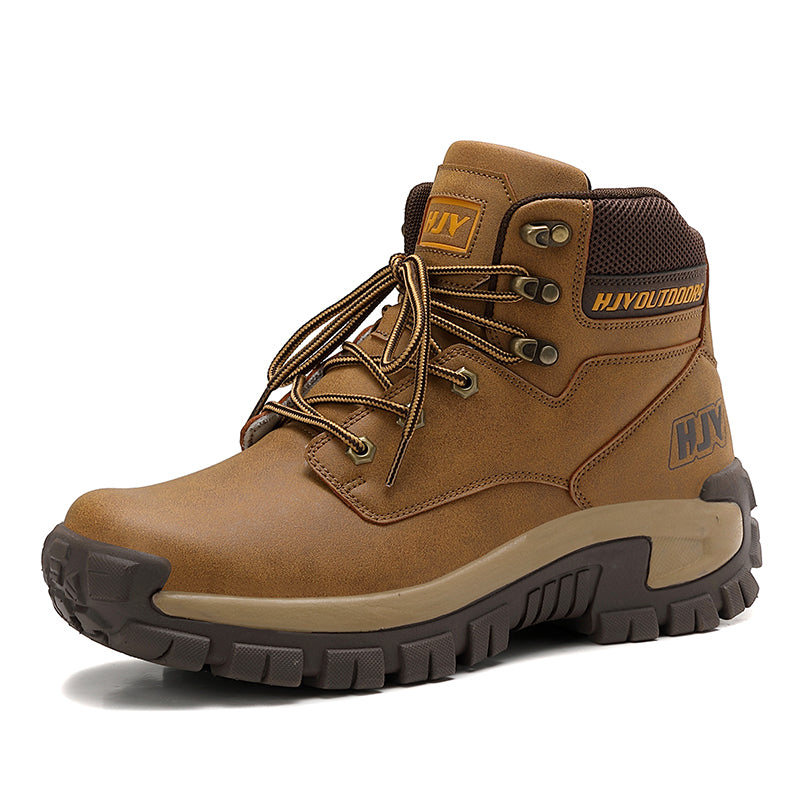Men's Hiking Boots - Safe and Comfortable Work Boots - Waterproof, Slip-resistant, Impact-resistant - Wide Toe