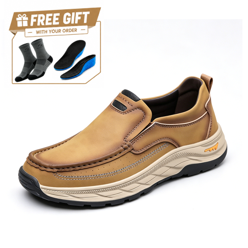 ⏰Limited Time Sale 70% OFF - Men's Genuine Leather Shoes - Slip-On, Waterproof, Slip-Resistant, Puncture-Resistant, Wide Toe, Arch Support