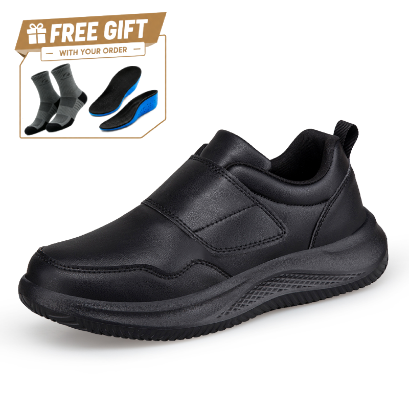 ⏰Limited Time Sale 70% OFF - Men's Genuine Leather Walking Shoes - Slip-On, Maximum Support, Wide Toe Box with Arch Support