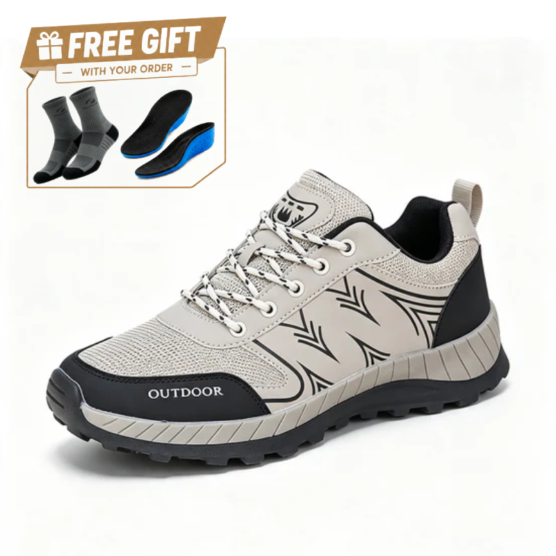 ⏰Limited Time Sale 70% OFF - Men's Mixed Material Hiking Shoes - Lace-Up, Waterproof, Breathable, Wide Toe Box with Arch Support