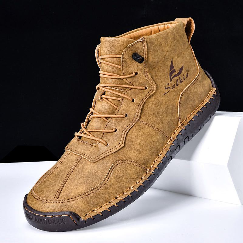 Men's premium handcrafted boots—shock-absorbing soles and wide toe box.