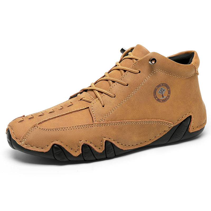 Men's Suede Casual Boots – Wide Toe, Easy On and Off, Waterproof, Slip-Resistant, Puncture-Resistant