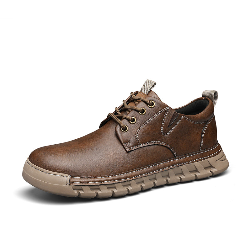 Men's Casual Leather Shoes – Zero-Pressure , Wide Toe Box & Slip-Resistant Shock-Absorbing Sole – Helps Foot Pain from Long Hours of Wear