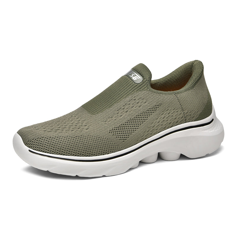Men‘s’ Slip-On Running Walking Shoes - Zero Laces Comfort, Non-Slip Traction & Cushioned Support