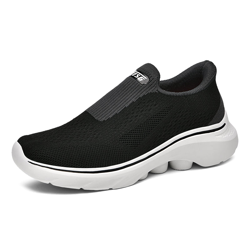 Men‘s’ Slip-On Running Walking Shoes - Zero Laces Comfort, Non-Slip Traction & Cushioned Support