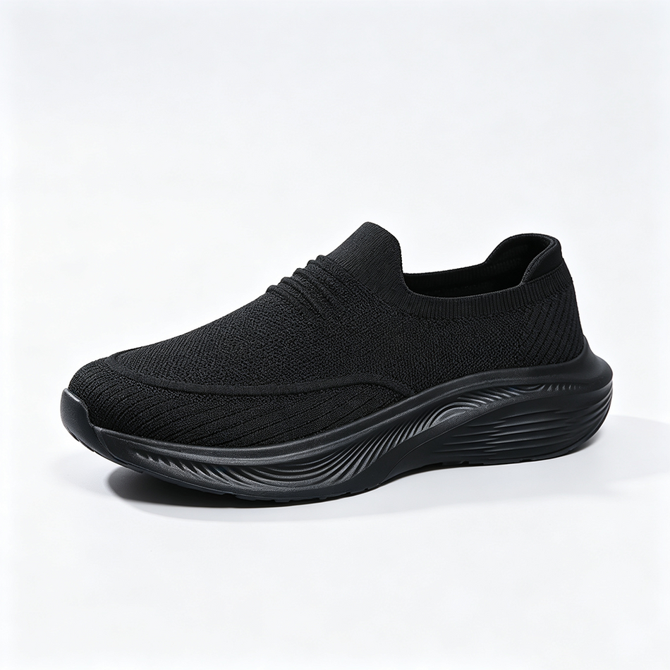 Men's Mesh Walking Shoes - Slip-On, Cushioned, Wide Toe Box with Arch Support