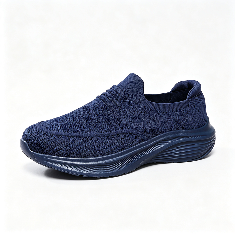 Men's Mesh Walking Shoes - Slip-On, Cushioned, Wide Toe Box with Arch Support
