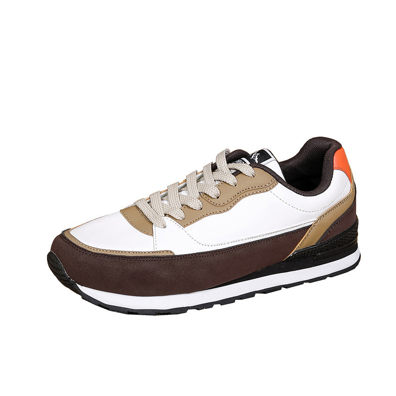 Men's Mixed Material Walking Shoes - Lace-Up, Breathable, Wide Toe Box with Arch Support