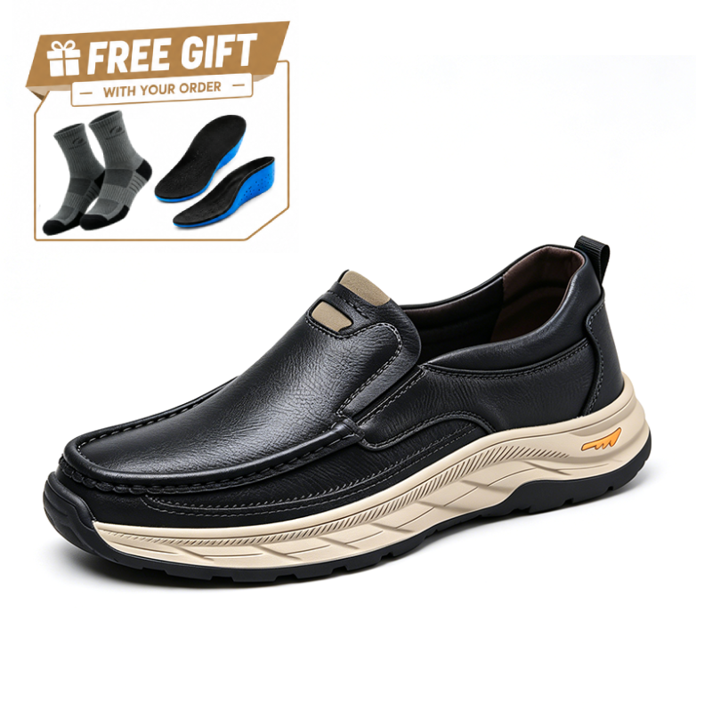⏰Limited Time Sale 70% OFF - Men's Genuine Leather Shoes - Slip-On, Waterproof, Slip-Resistant, Puncture-Resistant, Wide Toe, Arch Support