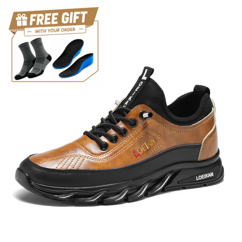 ⏰Limited Time Sale 70% OFF - Men's Casual Fashion  Hiking Shoes – Waterproof, Slip-Resistant, Puncture-Resistant, Impact-Resistant, Wide Toe  – Genuine Leather Outdoor Sports Shoes, Suitable for Various Terrain