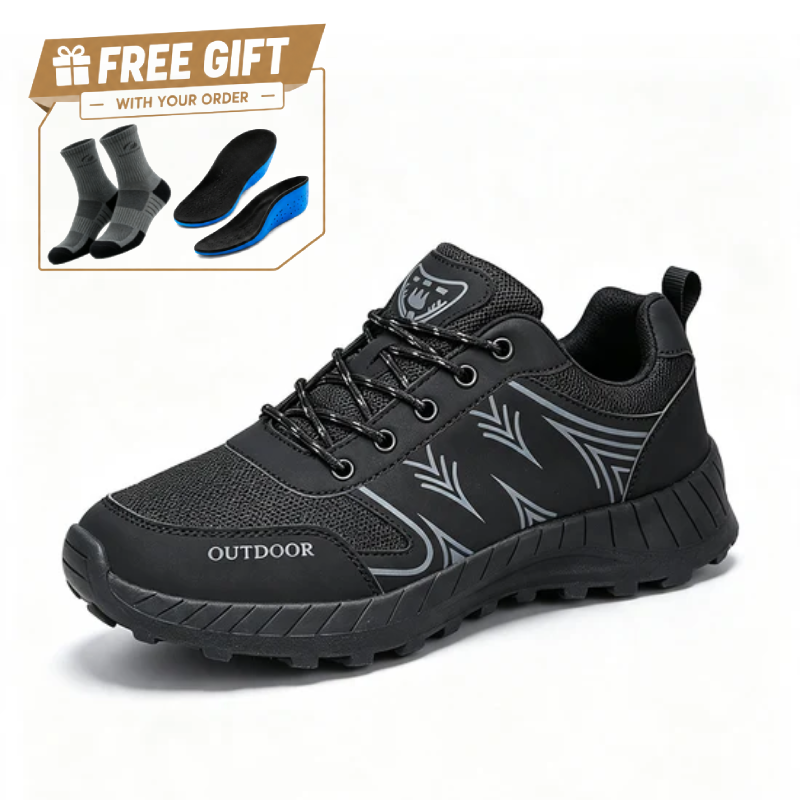 ⏰Limited Time Sale 70% OFF - Men's Mixed Material Hiking Shoes - Lace-Up, Waterproof, Breathable, Wide Toe Box with Arch Support