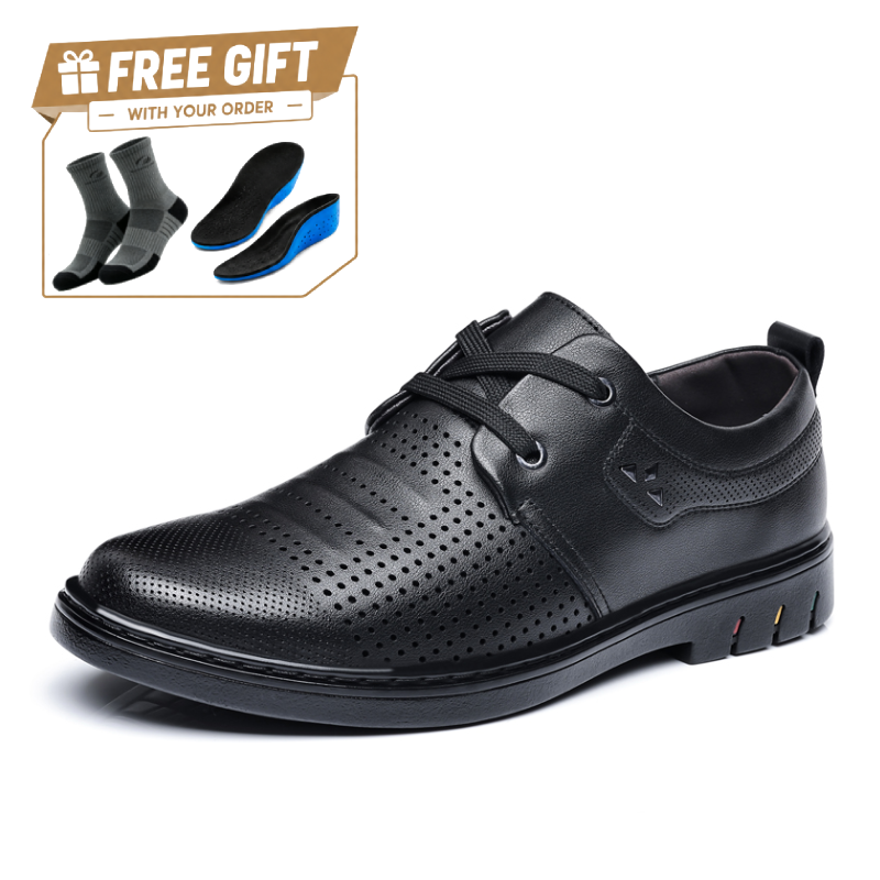 ⏰Limited Time Sale 70% OFF - Men's Orthopedic Leather Shoes—Wide Toe Box, Arch Support, Shock Absorption, Breathable, Waterproof, Non-Slip, Suitable For Various Occasions