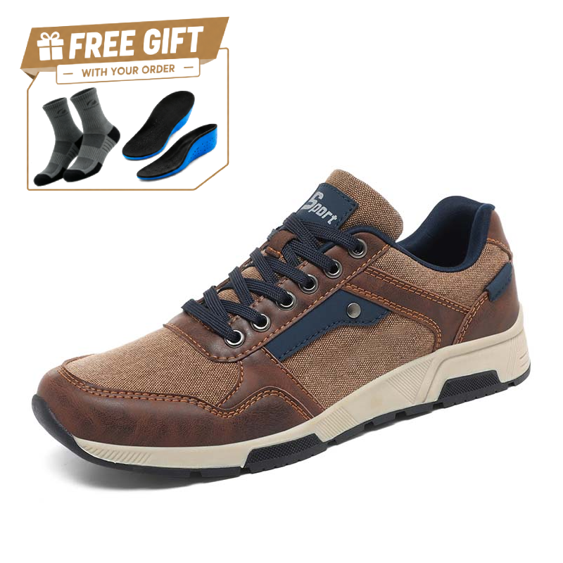 ⏰Limited Time Sale 70% OFF - Men's Canvas Walking Shoes - Lace-Up, Maximum Support, Wide Toe Box, Arch Support, Waterproof, Slip-Resistant, Shock-Absorbing