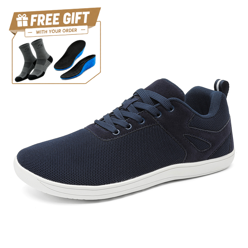 ⏰Limited Time Sale 70% OFF - Men's Mesh Barefoot Shoes - Lace-Up, Breathable, Wide Toe Box with Arch Support, Non-slip And Wear-Resistant