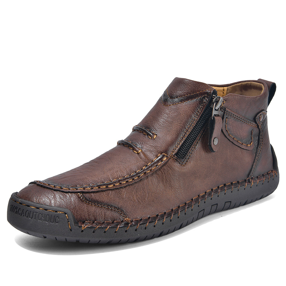 Men's Handcrafted Genuine Leather Boots | Wide toe, waterproof, slip-resistant, comfortable for everyday wear and travel