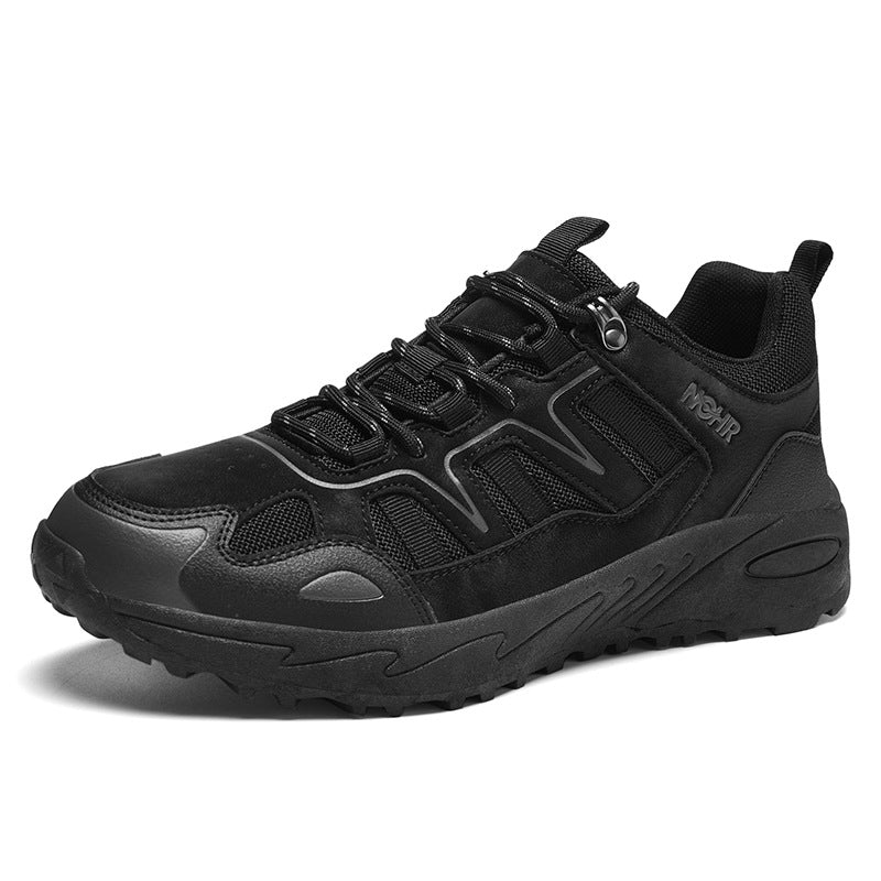 Men's Mixed Material Hiking Shoes – Waterproof, Slip-Resistant, Puncture-Resistant, Impact-Resistant, Breathable, Wide Toe