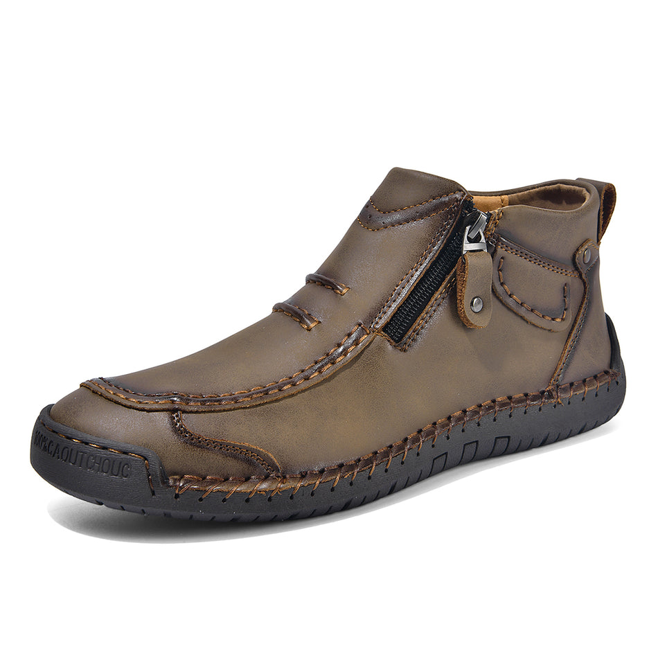 Men's Handcrafted Genuine Leather Boots | Wide toe, waterproof, slip-resistant, comfortable for everyday wear and travel