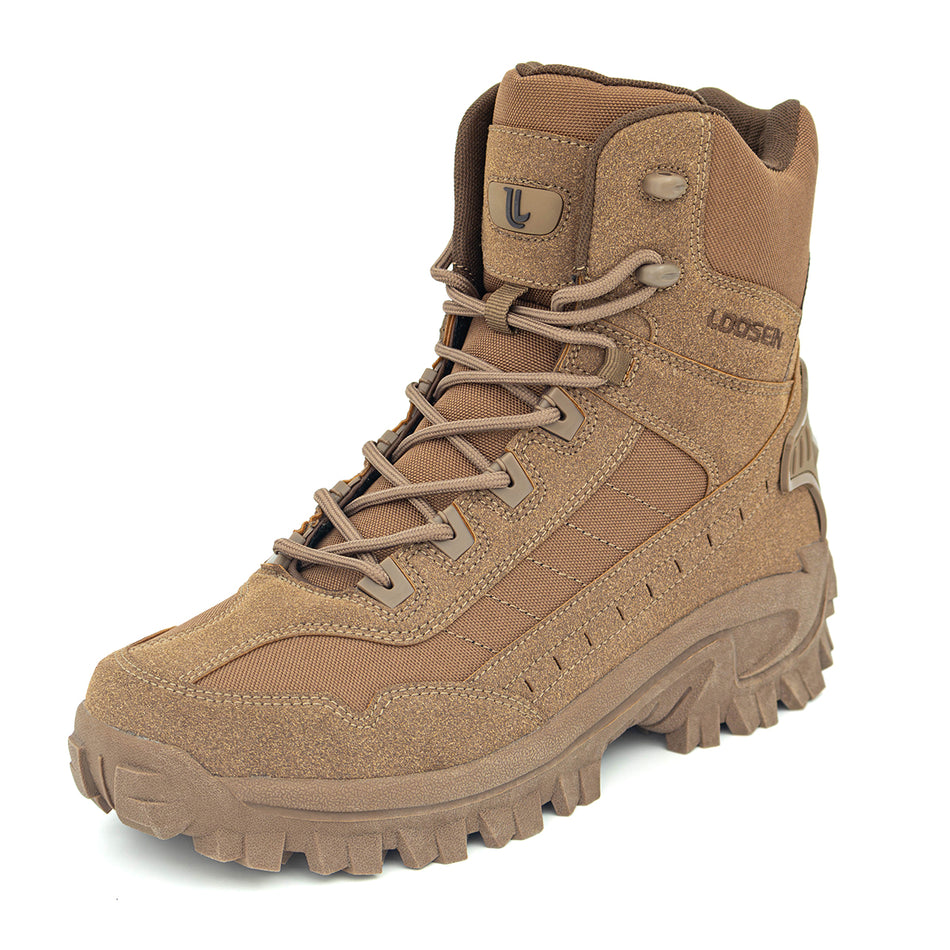 Men's durable waterproof slip-resistant hiking boots with wide toe box